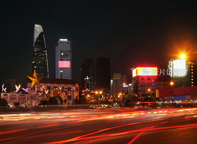 胡志明市的Ben Thanh roundabout越南